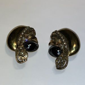 Vintage Luigi Briglia big artisan clip on earrings